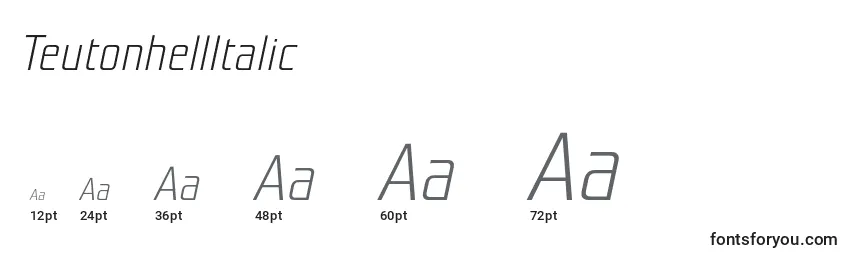 TeutonhellItalic Font Sizes