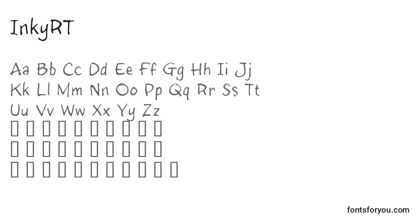 Czcionka InkyRT – alfabet, cyfry, specjalne znaki