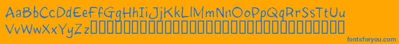 InkyRT Font – Blue Fonts on Orange Background