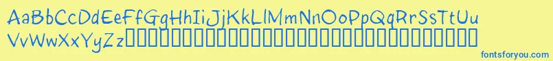 InkyRT Font – Blue Fonts on Yellow Background
