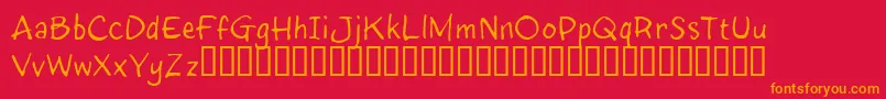 InkyRT Font – Orange Fonts on Red Background