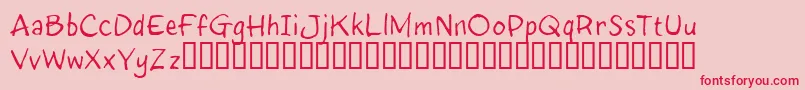 InkyRT Font – Red Fonts on Pink Background