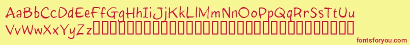 InkyRT Font – Red Fonts on Yellow Background