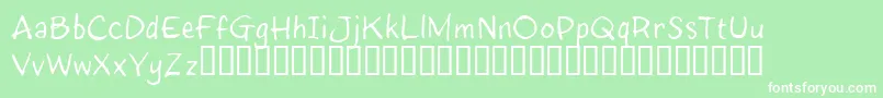 InkyRT-Schriftart – Weiße Schriften auf grünem Hintergrund