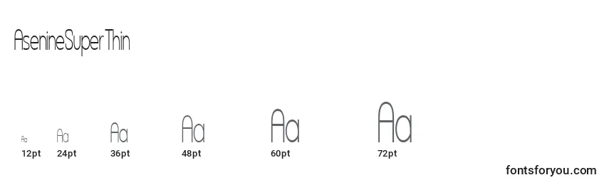Размеры шрифта AsenineSuperThin
