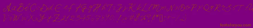 Czcionka Iwfxv03 – brązowe czcionki na fioletowym tle