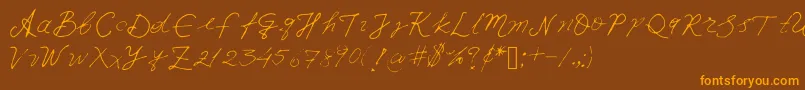 Iwfxv03 Font – Orange Fonts on Brown Background