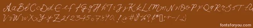 Iwfxv03 Font – Pink Fonts on Brown Background
