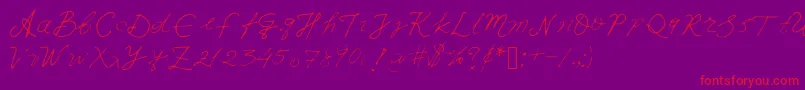 Iwfxv03-Schriftart – Rote Schriften auf violettem Hintergrund