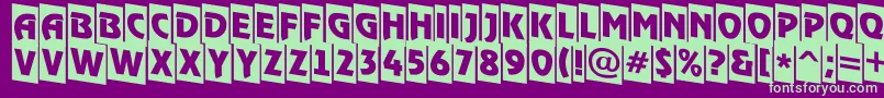 RewindertitulcmdnRegular Font – Green Fonts on Purple Background