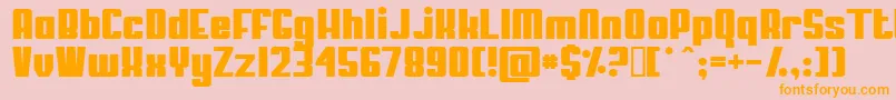 フォントMyPuma – オレンジの文字がピンクの背景にあります。