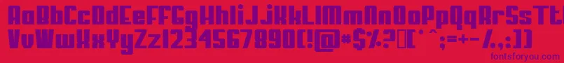 MyPuma-Schriftart – Violette Schriften auf rotem Hintergrund