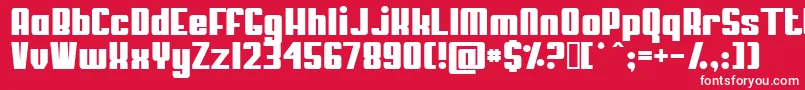 MyPuma-fontti – valkoiset fontit punaisella taustalla