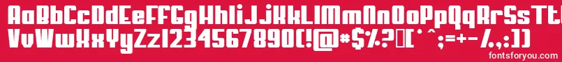 Czcionka MyPuma – białe czcionki na czerwonym tle