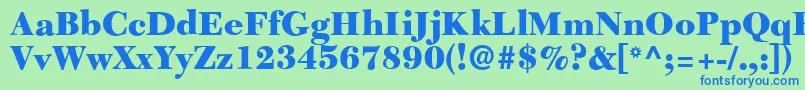 C651RomanBlackRegular Font – Blue Fonts on Green Background