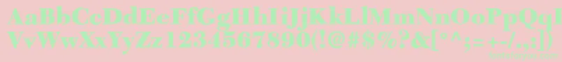 C651RomanBlackRegular Font – Green Fonts on Pink Background