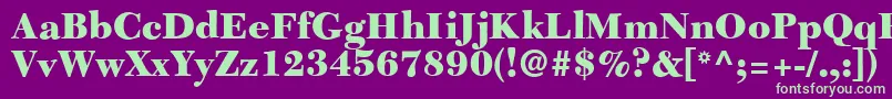 C651RomanBlackRegular Font – Green Fonts on Purple Background