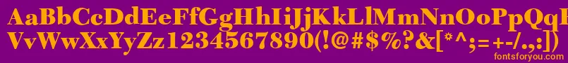 C651RomanBlackRegular Font – Orange Fonts on Purple Background