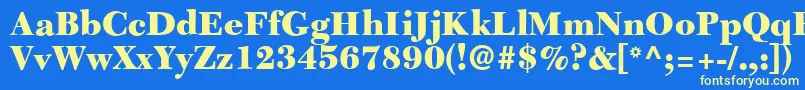 C651RomanBlackRegular Font – Yellow Fonts on Blue Background