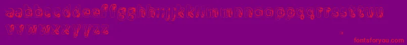 Manenschijn-Schriftart – Rote Schriften auf violettem Hintergrund