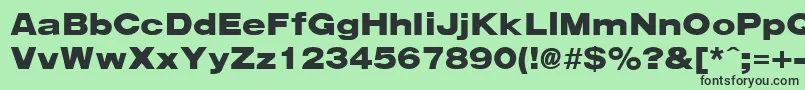フォントArenaBlackExtended – 緑の背景に黒い文字