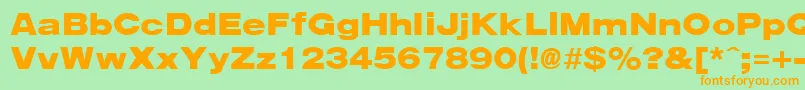 ArenaBlackExtended Font – Orange Fonts on Green Background