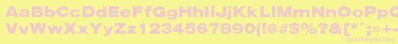 ArenaBlackExtended Font – Pink Fonts on Yellow Background