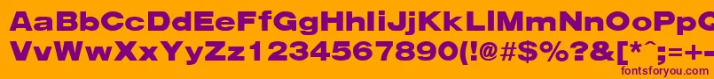 ArenaBlackExtended Font – Purple Fonts on Orange Background