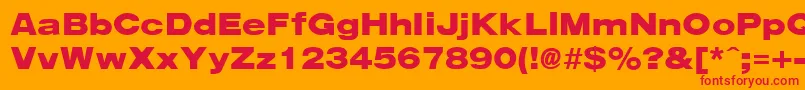 ArenaBlackExtended Font – Red Fonts on Orange Background