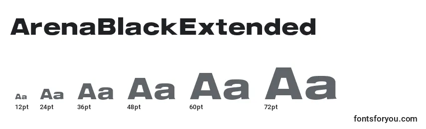 Размеры шрифта ArenaBlackExtended