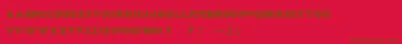 Czcionka AlfredLaMoule – brązowe czcionki na czerwonym tle