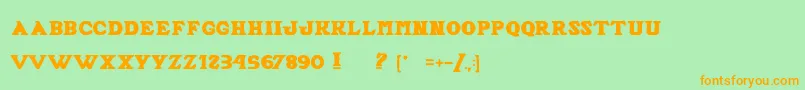 AlfredLaMoule Font – Orange Fonts on Green Background
