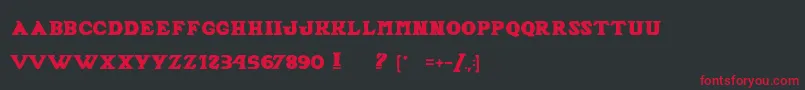 フォントAlfredLaMoule – 黒い背景に赤い文字