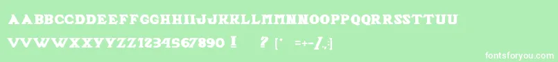 AlfredLaMoule-Schriftart – Weiße Schriften auf grünem Hintergrund
