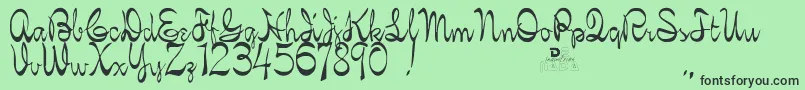 Police KellybrownRegular – polices noires sur fond vert