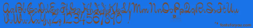 KellybrownRegular Font – Brown Fonts on Blue Background