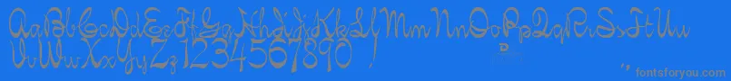 KellybrownRegular Font – Gray Fonts on Blue Background