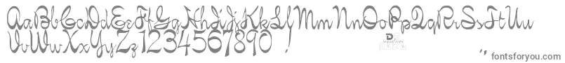 KellybrownRegular-Schriftart – Graue Schriften auf weißem Hintergrund