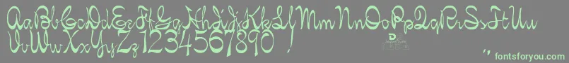 KellybrownRegular Font – Green Fonts on Gray Background