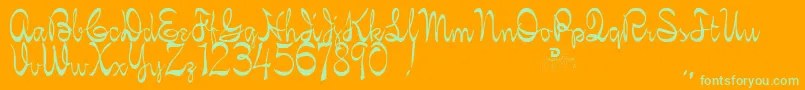 KellybrownRegular Font – Green Fonts on Orange Background