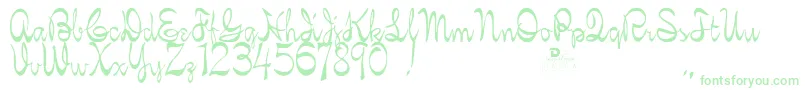 KellybrownRegular-Schriftart – Grüne Schriften auf weißem Hintergrund