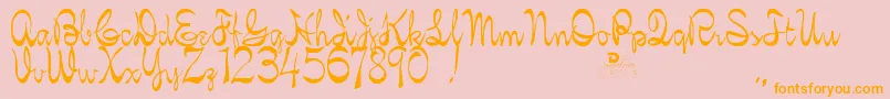 KellybrownRegular Font – Orange Fonts on Pink Background