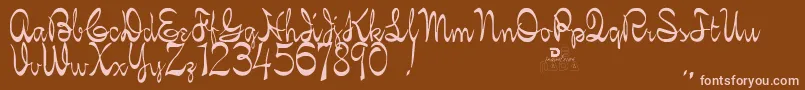 KellybrownRegular-Schriftart – Rosa Schriften auf braunem Hintergrund