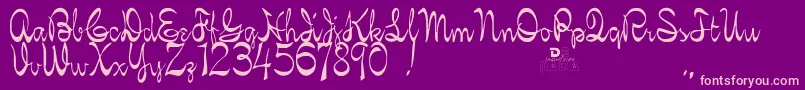 KellybrownRegular Font – Pink Fonts on Purple Background