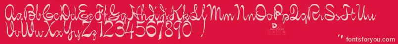 KellybrownRegular-Schriftart – Rosa Schriften auf rotem Hintergrund