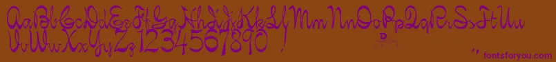 KellybrownRegular Font – Purple Fonts on Brown Background