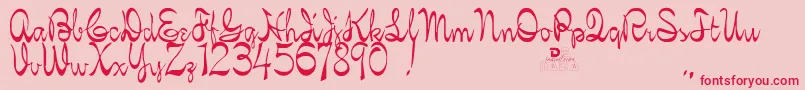 KellybrownRegular Font – Red Fonts on Pink Background