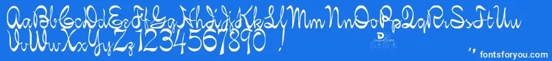 KellybrownRegular Font – White Fonts on Blue Background