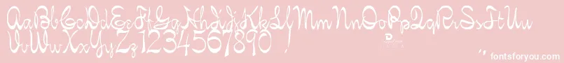 KellybrownRegular-Schriftart – Weiße Schriften auf rosa Hintergrund