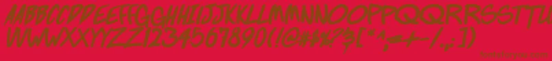 FightingWordzBoldItalic Font – Brown Fonts on Red Background